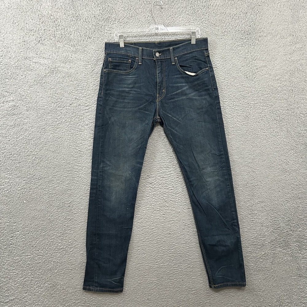 Levis Jeans Mens 32x34 Blue Denim 502 Slim Tapered American Stretch Medium Wash
